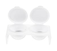 BIUDECO Double Hole Dappen Dish with Lid Nail Soaking Bowl for Monomer and Acrylic Liquid Dual Cup Nail Brush Washer Salon and Home Use