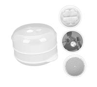 BIUDECO Double Layer Microwave Steamer with Ventilated Transparent Lid Food Grade Kitchen Steaming Utensil for Heating Dim Sum Vegetables and Asian Traditional Steam Food