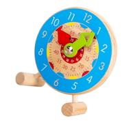 BIUDECO Educational Clock with Moveable Hands for Colorful Learning and Recognition Fine Motor Skill Development Cognitive Teaching Aid for Childrens Concept Understanding Blue