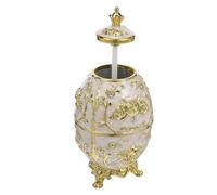 BIUDECO Elegant Automatic Toothpick Dispenser with Sealed Dustproof Design Embossed Rose Pattern Storage Box for Hygienic Dining Table and Kitchen Organization Vintage Press-type Holder