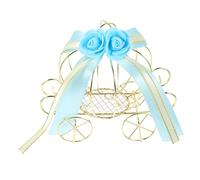 BIUDECO Elegant Iron Art Pumpkin Cart Candy Box for Wedding Party Gifts Decorative Treats Storage Blue European-style Pumpkin Carriage Favor Container for DIY Crafts and Home Decor