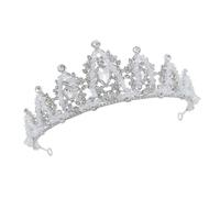 BIUDECO Elegant Silver Crystal Crown Headband Lightweight Comfortable Hair Jewelry for Wedding Birthday Party High-end Practical Hair Adornment
