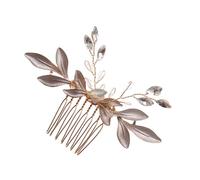 BIUDECO Elegant Zinc Alloy Hair Comb with Crystal Leaf Design Bridal Hair Accessory for Weddings Parties Proms and Everyday Wear Delicate Side Hairpiece for Women and Brides