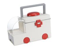 BIUDECO Emergency Box Large Capacity Plastic Medical Organizer Case Handle, Household Medicine Storage Container for Home Use, Gray Portable Medical Kit