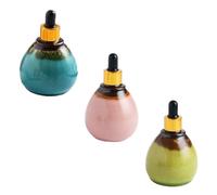 BIUDECO Essential Oil Dropper Bottles Sturdy Refillable Containers 95ml Ceramic 3pcs with Lid Assorted Colour Packaging for Convenient Storage for Handmade Mixes and Perfumes