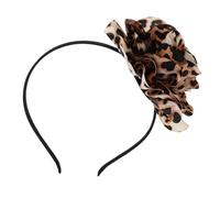 BIUDECO Exotic Leopard Print Headband with Large Rose Flower Accent Non-slip Thin Hair Hoop for Women Jungle-themed Fashion Accessory Stylish Floral Headwear for Daily Wear and Parties