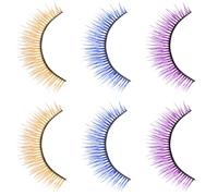 BIUDECO False Eyelashes Enhancing Stage Effect Synthetic Silk Fiber Colored 3 Pairs Halloween Lightweight Makeup Lashes and Making Eyes Look Fuller for Cosplay