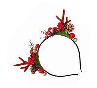 BIUDECO Fashionable Christmas Hair Hoop Antler Floral Headband Party Accessory for Ladies