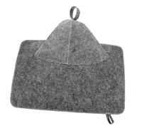 BIUDECO Felt Sauna Hat and Pad Comfortable Absorbent Steam Cap for Women and Men Grey Sauna Accessories with Hanging Loop for Bathhouse and Spa Use