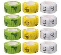 BIUDECO Finger Protection Set 12Pcs Elastic Self Wrap Non-Woven Fabric Breathable Sports Tape for Outdoor Training Dinosaur, Panda, and Bee Patterns