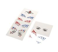 BIUDECO Five-pointed Star Face Stickers 6pcs DIY Rhinestone Eyes Decals for Festival Makeup Party Body Decorative Temporary for Women Random Style