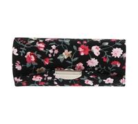 BIUDECO Floral Lipstick Case with Mirror Secure Button Closure Compact Purse Bag for Lipstick Storage and Travel