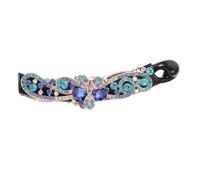 BIUDECO Flower Rhinestone Hair Clips Blue Alloy Bananas Clip Delicate Cute Style Suitable for Thick Or Thin Curly Hair Banquet Festivals
