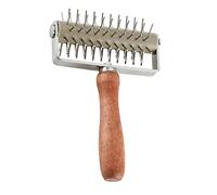 BIUDECO Food Grade Stainless Steel Pizza Dough Roller Docker with Handle Needle Roller Punch Tool for Preventing Dough Blistering in Pizzerias Bakeries and Home Baking