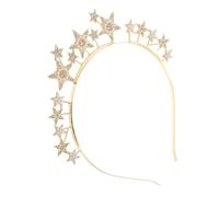 BIUDECO Glittering Star Headband Gold Rhinestone Goddess Headpiece for Women Wedding Party Prom Hair Accessory Glamorous Hair Decoration