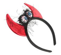 BIUDECO Glow Headband Demon Horns Halloween Hair Accessory Purple Gothic Skull Devil Horn Halloween Headbands Adult Cute Red Cloth