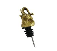 BIUDECO Golden Elephant Head Shaped Alloy Wine Pourer Stopper Creative Beverage Bottle Stopper for Home and Party Reusable Airtight Seal for Standard Wine Bottles Lightweight and Fun