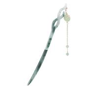 BIUDECO Green Pendant Chinese Style Hairpin with Tassel for Women Vintage Hanfu Hair Accessory Elegant Wedding Bride Hair Stick Traditional Eastern Inspired for Ancient Style Parties