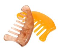 BIUDECO Guasha Scraping Combs for Nervous System Tension Relief 2pcs with Smooth Texture Resin Traditional Multifunctional Massage Tools for Scalp and Body Relaxation