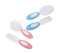 BIUDECO Hair Brush and Comb Set with Soft Bristles for Newborns and Ergonomic Handle for Comfortable Grip Gentle Sensitive Skin Multi-use Bath and Grooming Essentials for Care Pink Blue
