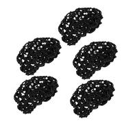 BIUDECO Hairnets for Buns Ballet Hair Net 5Pcs Fine Mesh Rhinestone Embellished Bun Cover Slip-On Design Women Elegant Hair Accessories for Bridal Party Dance Wear