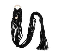 BIUDECO Handwoven Guitar Wall Mount Hanger 90cm Macrame Holder for Acoustic and Electric Guitars Black Wall Decoration Easy Installation