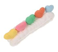 BIUDECO Heart Headband for Washing Face, Cute Colorful Spa Headband for Women, Soft Elastic Hair Accessories for Makeup and Skincare, White Face Wash Hairband for Girls