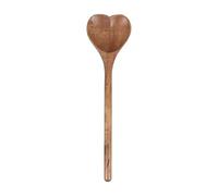 BIUDECO Heart Shape Wooden Dessert Spoon Multi-Functional Stirring Jam Honey Scoop for Ice and Soup Smooth Hand-Polished Handle Stylish Kitchen Utensil