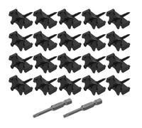 BIUDECO Hidden Plastic Composite Deck Clips Starter Kit with Stainless Steel Screws and Drill Bits, Universal Deck Fasteners for Composite Decking Installation in Homes and Hotels, 20pcs