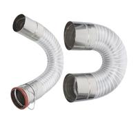 BIUDECO High Temperature Resistant 40cm Aluminum Foil Flexible Elbow Chimney Flue Pipe Connector for Wood Stove and Outdoor Fireplace Ventilation