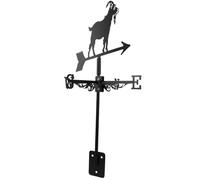 BIUDECO Iron Wind Direction Indicator Weathervane Vintage Goat Design, Easy to Install Meteorological Instrument for Roof and Lawn Garden Decoration