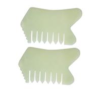 BIUDECO Jade Scalp Massage Comb and Body Scraping Board 2pcs Set Natural Jade Hair Scalp Massager for Relaxation and Blood Circulation Improvement