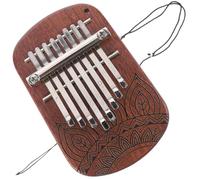 BIUDECO Kalimba Patterns 8 Tone Mini Kalimba Portable Wooden Finger Piano for Relaxation Family Time