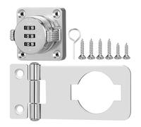 BIUDECO Keyless Cabinet Password Lock Double Doors Combination Hasp Lock with Screws for Refrigerator Furniture Security Easy Installation