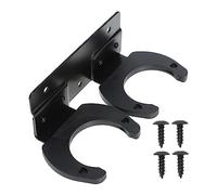 BIUDECO Ktv Hanging Microphone Stand Wall Mount Holder Double Slot Iron Mic Mount for Stage Karaoke Space Saving Design