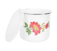 BIUDECO Large Capacity Enamel Mug with Lid, Retro Style Water Cup for Home Use, Comfortable Grip and Smooth Surface, for Hot Drinks and Tea Storage