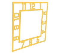 BIUDECO Large Self-adhesive Square Wall Clock Sticker 20cm Mirror Deep Gold Acrylic DIY Decorative Clock for Living Room Bedroom Office Wall Décor