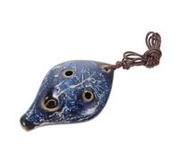 BIUDECO Leaf Shaped 6-hole Ocarina for Children Beginner with White Porcelain Material Lightweight Design and Wonderful Sound Making, Portable Wind Instrument for Practice and Music