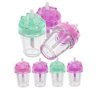 BIUDECO Lip Balm Containers Refillable Lip Gloss Tubes 7Pcs 6X3Cm Lightweight Portable Plastic Tubes Creative Adorable Design for Handmade Lipstick Making and Business Trips