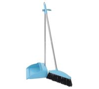 BIUDECO Long Handle Broom and Dustpan Set with Ergonomic Grip for Home Cleaning Versatile Garbage Sweeping Tool for Tile Floors Efficient Indoor Dustpan Brush Combo for Offices and Retail