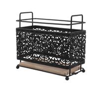 BIUDECO Makeup Brushes Organizer Iron Art Storage Rack with Innovative Surface Treatment and Universal Fit, 6.5x6.1x3.2in Black Holder for Home Or Artist Workspaces