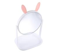 BIUDECO Makeup Mirror Round Stable Base with Rabbit Ear Stand for Girls Dressing Table and Countertop