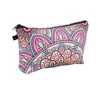 BIUDECO Makeup Printed for Polyester Pouch Birthdays Carry Easy to Day Portable Cosmetic Bag with Mandala Flowers Mother's Stylish Toiletry and Travel and Daily Use