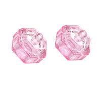 BIUDECO Manicure Crystal Glass Cups 2pcs Hexagonal Prism Nail Art Liquid Holder with Lid Powder Mixing Cups for Professional Nail Salon Use