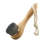 BIUDECO Manual Spa Wash Facial Brush Deep Pore Cleansing Power Scrubber Long Wooden Handle for Exfoliating Skin Random Color