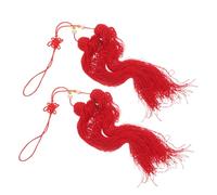 BIUDECO Martial Arts Sword Tail Decor 2Pcs Red Tai-Chi Sword Tassels with Vibrant Hanging Tassel for Training and Tournament Use