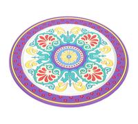 BIUDECO Meditation Sound Bowl Cushion Large Rounded Embroidered Mat Exotic White Base for Buddhist Singing Bowls and Crystal Sound Therapy Pads