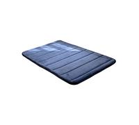 BIUDECO Memory Foam Bathroom Floor Mat Dark Blue Coral Non Slip Absorbent Door Rug for Kitchen Living