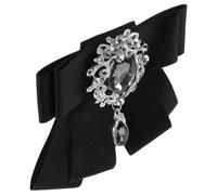 BIUDECO Men's Lapel Pin Bow Tie Brooch, Black Alloy and Polyester Cotton, Secure Simple to Attach, for Groom and Men, Weddings and Special Occasions