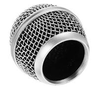 BIUDECO Microphone Replacement Metal Grille Ball Head Mesh in Silver with Reasonable Structure and Exquisite Workmanship, Stylish and Modern Design for Singing and Professional Use